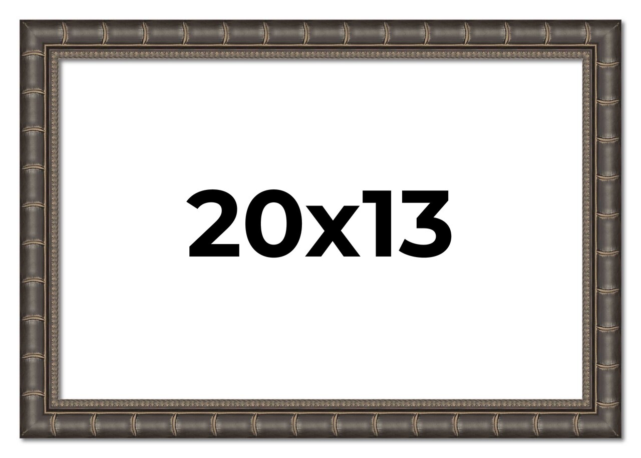 20x13 Modern Bamboo Picture Frame with UV-Resistant Acrylic & Acid Free Backing, Available in 5 Finishes - Gold, Silver, Brown, Black, and Natural